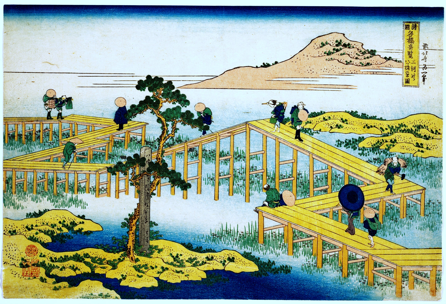 Ancient View of Yatsuhashi in Mikawa Province (Mikawa no Yatsuhashi no kozu)